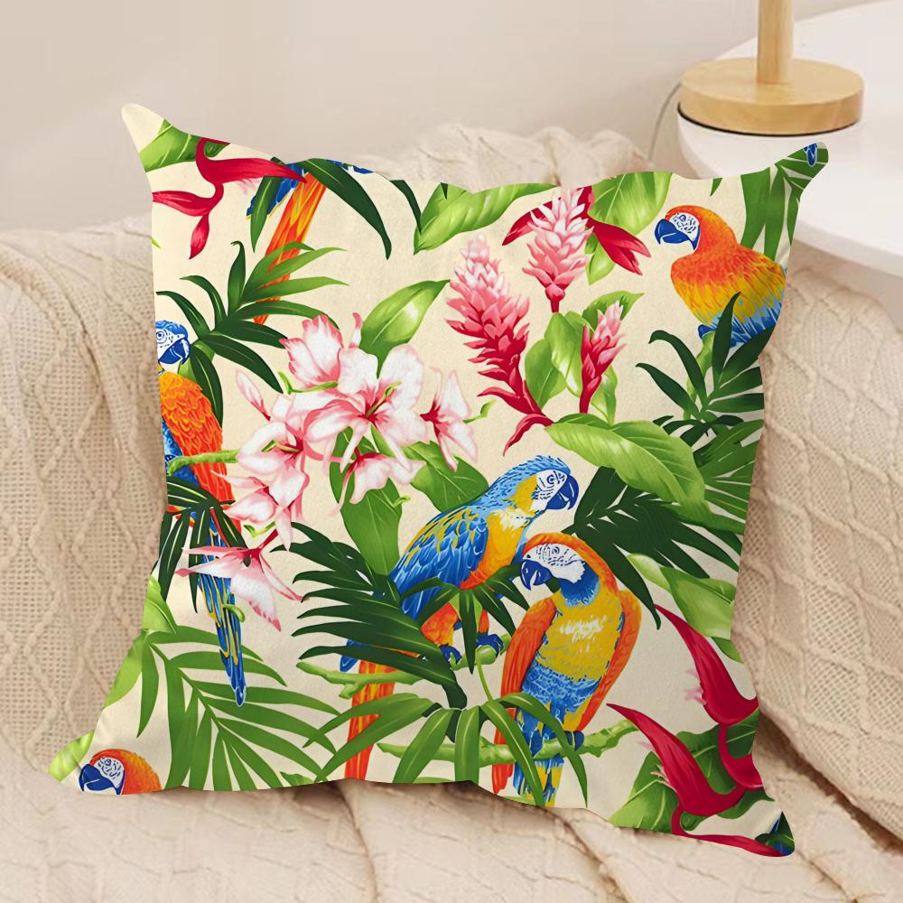 Parrot Colorful Cushion Cover Pillowcase Ultra Soft Skin Friendly Fabric Cloud Like Comfort & Concealed Zipper
