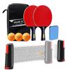 Sitengle Table Tennis Set: Compact Table Tennis Net, 2 Table Tennis Rackets, 3 Ping Pong Balls, Cleaning Sponge, and Storage Pouch. Suitable for Work,
