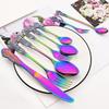 Stainless Steel Cutlery Set Knife Tea Fork Ice Cream Spoon Tableware Set Western Kitchen Flatware Rainbow Vintage Dinnerware Set