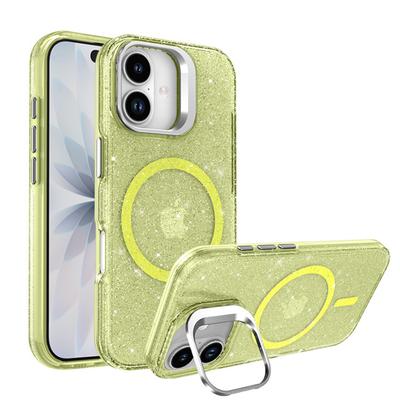 Pro IPhone 17 Třpytivý kryt na telefon PC Průhledný Magnetický držák pro Apple 15 Ochranné pouzdro proti pádu 13 se závěsnou šňůrkou