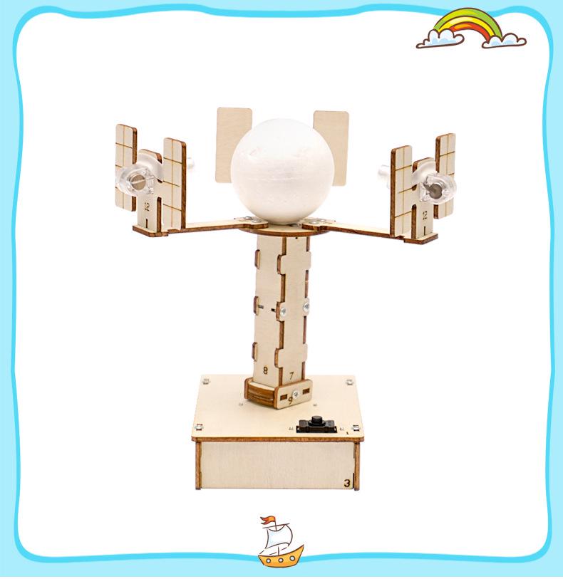 Wooden DIY Geostationary Satellite Model Kit for Kids - Fun Science Education