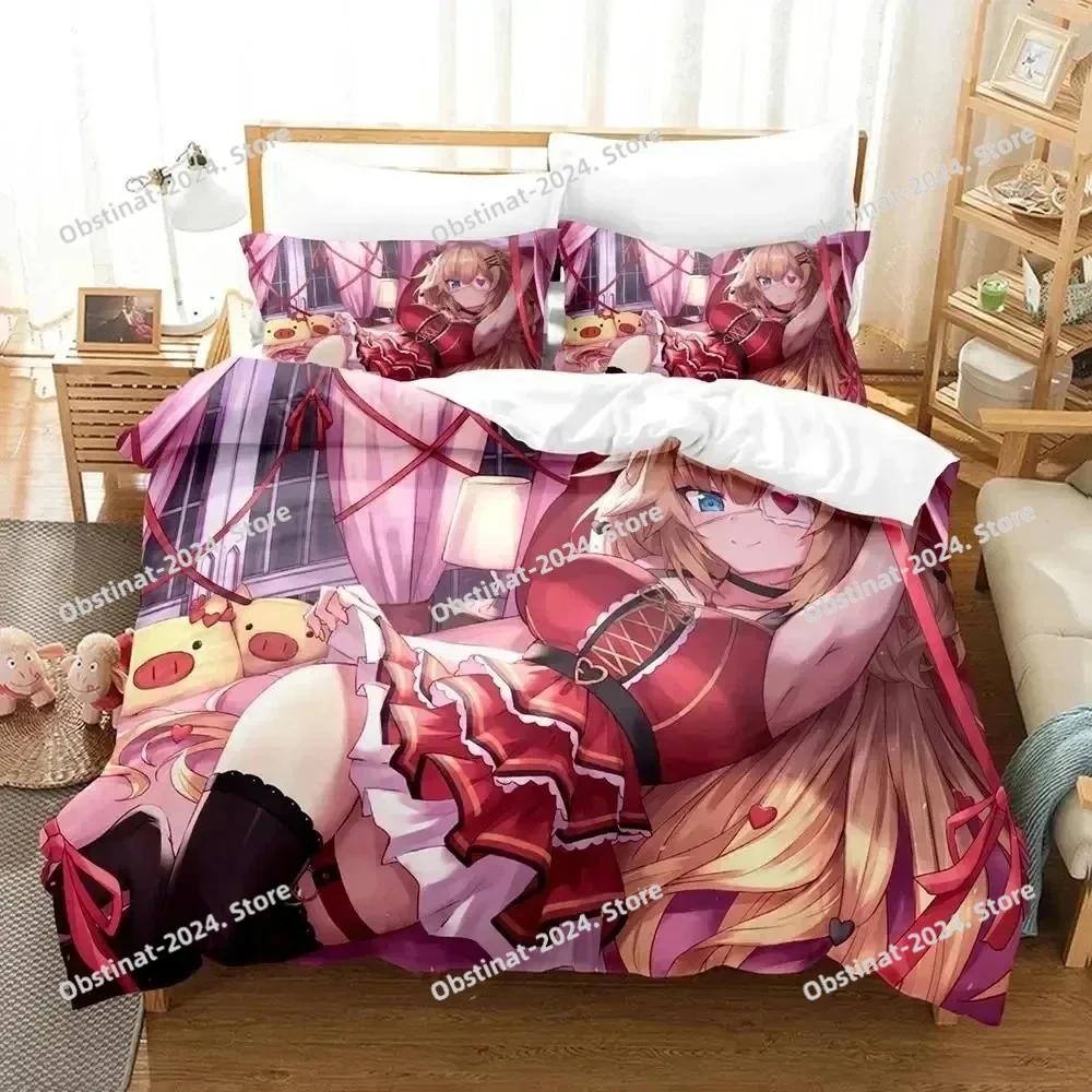 Anime Akai Hato Beding Set Printed Bed Linen Set With Pilowcase Bed Soft Duvet Cover Soft Single Double Quen Super King-Sized Dimensionsd Dimensions