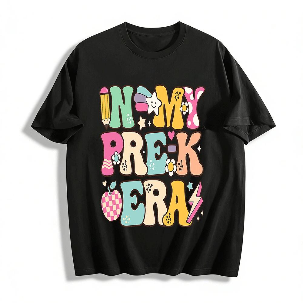 In My Pre-K Era Back To School Graphic Casual Top Pure cotton T-shirt XXS