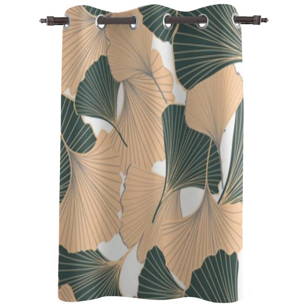 Ginkgo Leaf Pattern Bedroom High Curtains Children Room Home Shading Window Drape Living Curtain Blackout Made Of Polyester Great Treatment