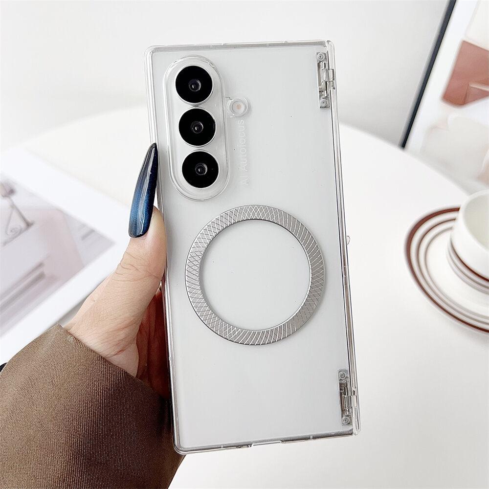 Flip Case for Samsung Galaxy Z Fold7 Fold6 Fold5 Magsafe,with Hinge Protection & Magnetic Adsorption Shockproof Hard Shell Cover Phone Bumpers