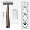 Double Edge Safety Razor Handle Razor with 5 Blades Heavy Duty Eco-Friendly Razor Replaceable Blade