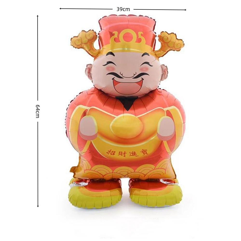 Chinese New Year God Of Wealth Sycee Balloon 2026 Horse Year Spring Festival Party Balloon Decoration Props Festival Supplies