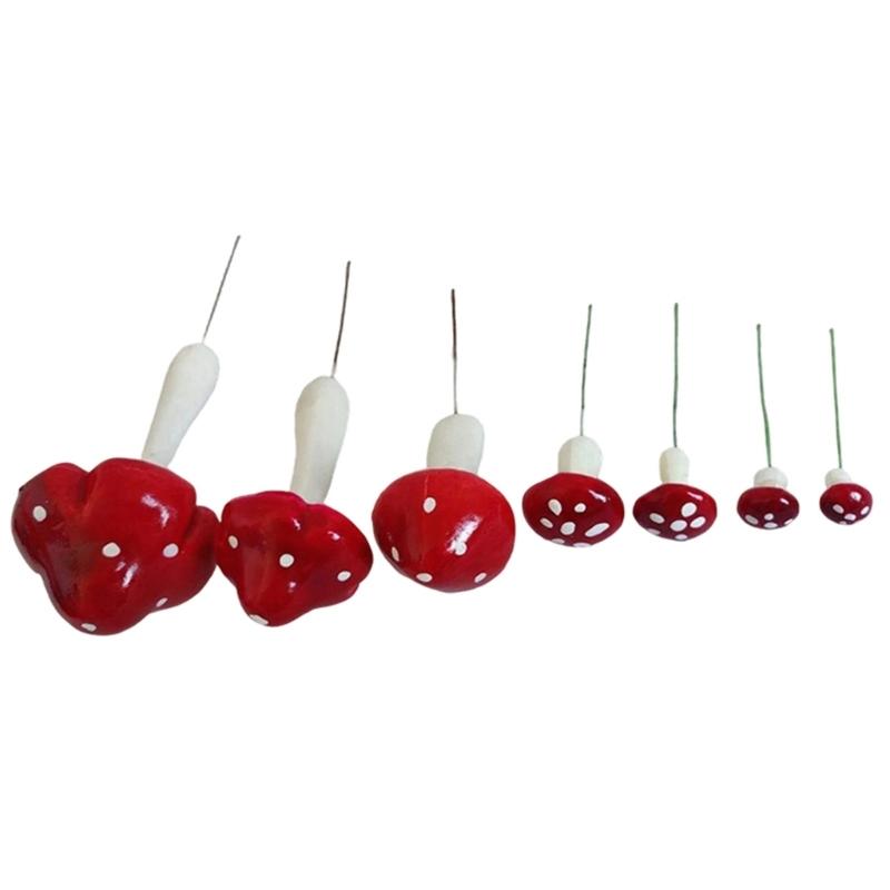

33Pcs Artificial Foam Mushroom with Bendable Iron Stem for Garden Potted Landscape Plant Arrangements Holiday Decoration 1