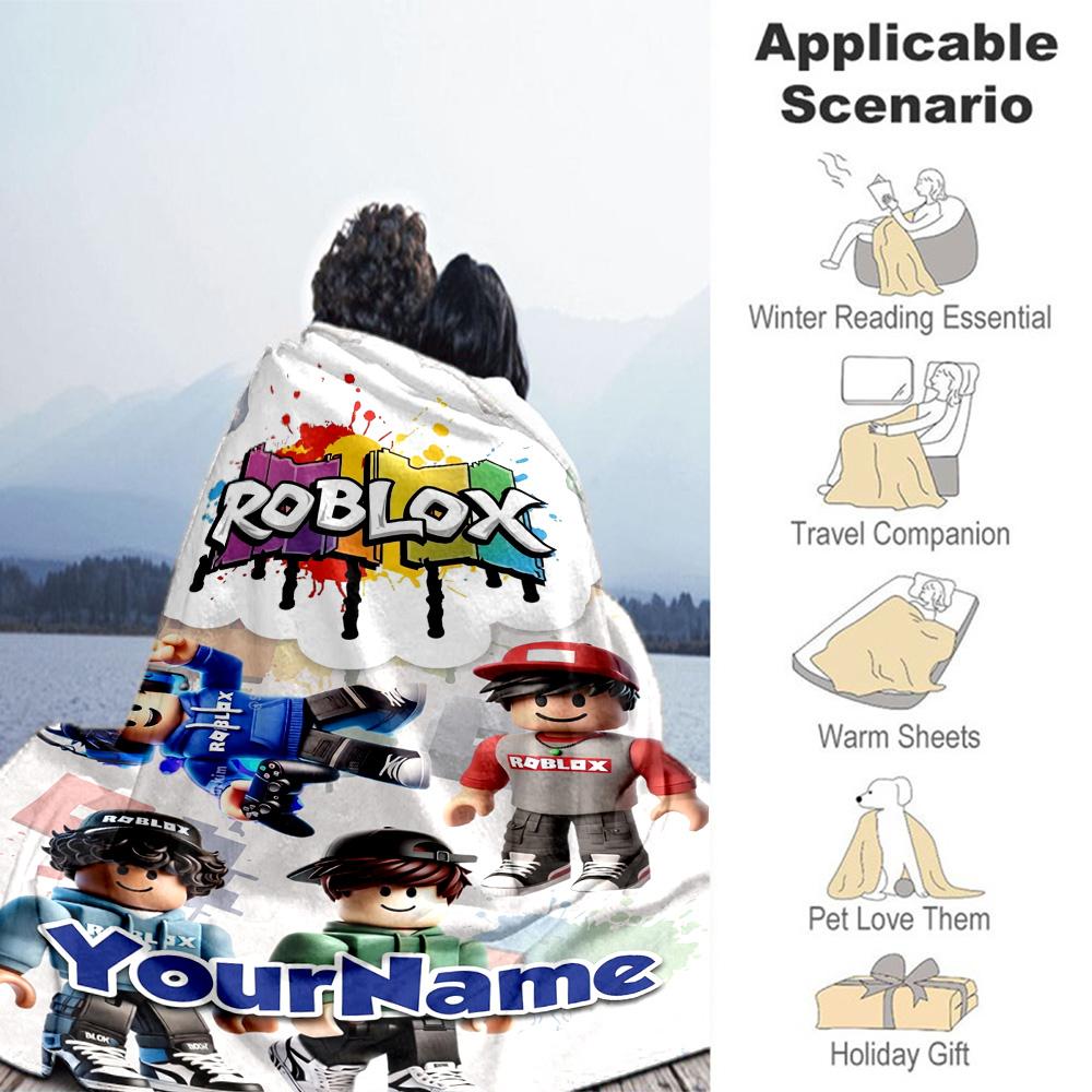 Roblox 397 Personalized Name Blanket Multi-purpose Personalized Blanket Durable Comfort for Bed Living Room Livingroom Office Ideal for All Seasons