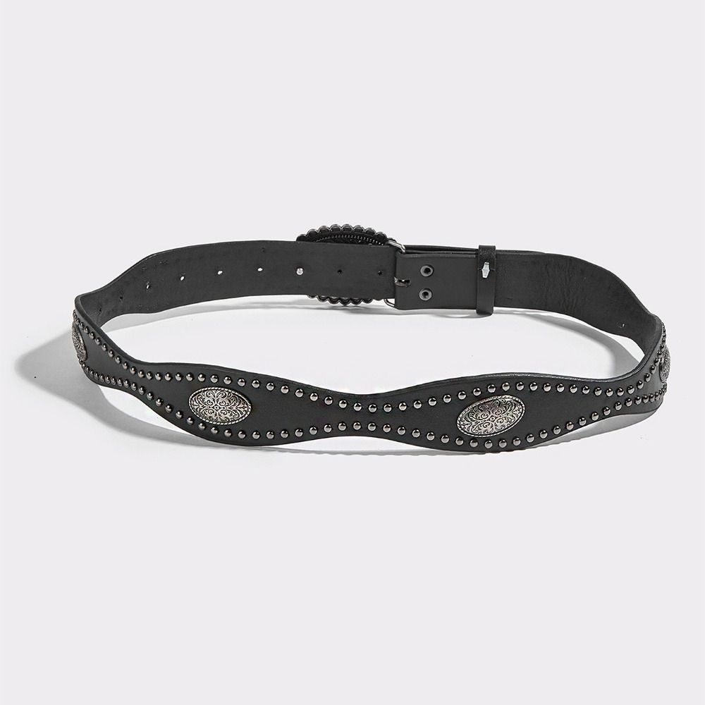 Punk Wide Waistband Korean Style Y2K Girl Waistband Adjustable PU Leather Rivet Belt  Outdoor