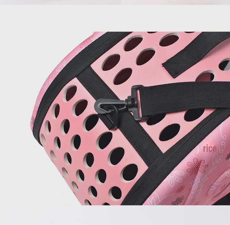 Foldable Crossbody Pet Carrier Bag: Large, Breathable, Fashionable for Cats and Dogs.