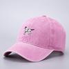 Cotton denim washed baseball cap embroidered animal truck female driver curved brim cap batch