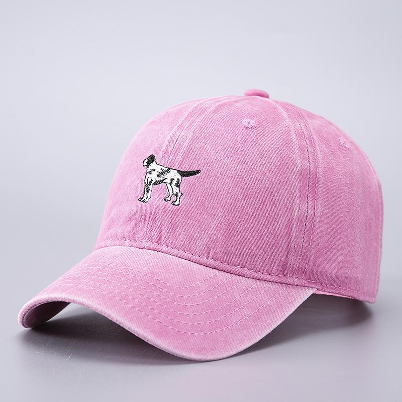 Cotton denim washed baseball cap embroidered animal truck female driver curved brim cap batch