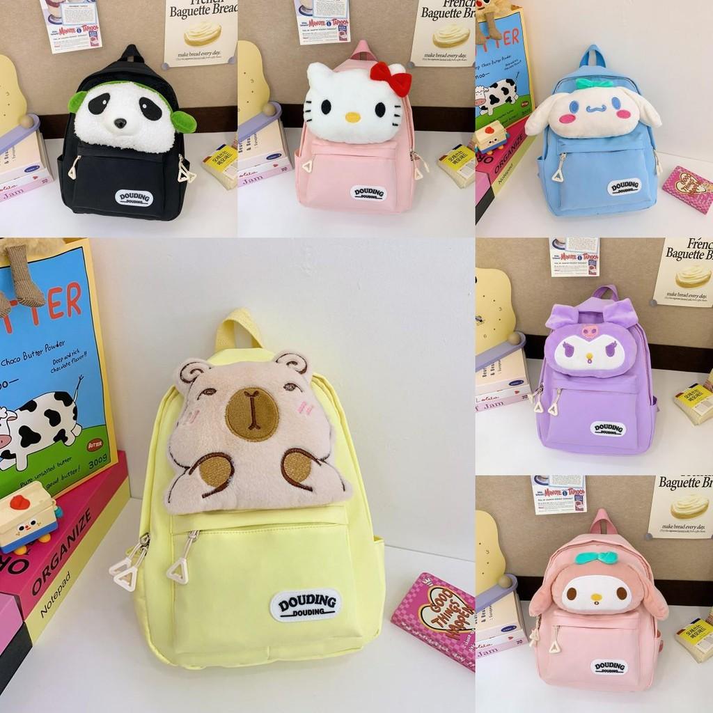 Kuromi Hello Kitty Melody Cinnamoroll Plush Toy Kids Backpack With Breathable Nylon For Kindergarten Children