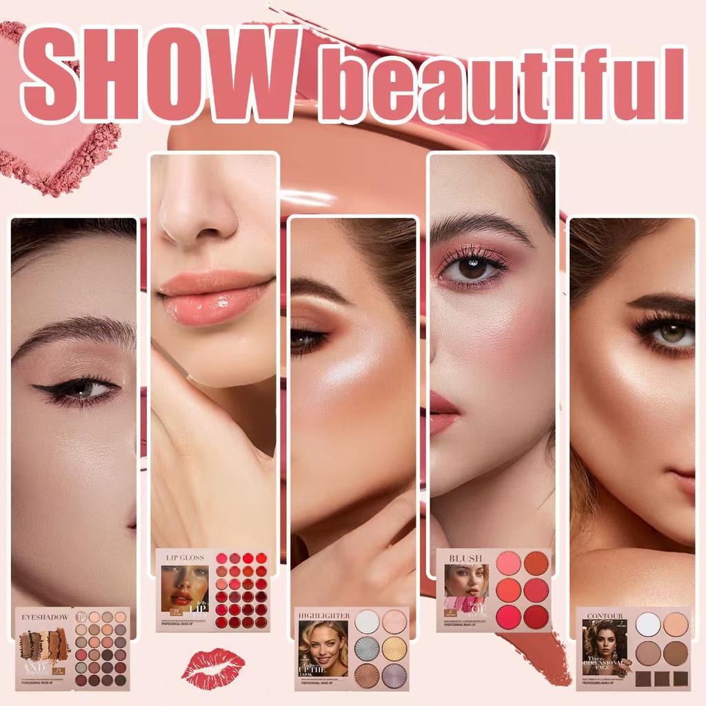 67 Farben All-in-One Make-up Buch Palette Lidschatten Lipgloss Highlighter Rouge Kontur Schimmer Matt Kosmetik Palette Set