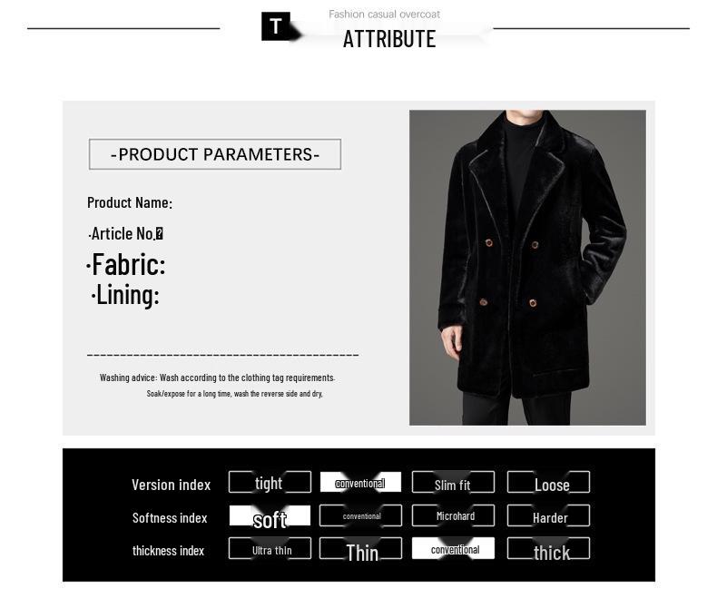2025 Reversible Sable Fur Mid-Length Men's Coat: Winter Arrivals - Suit Collar, Warm Outerwear for Middle-Aged