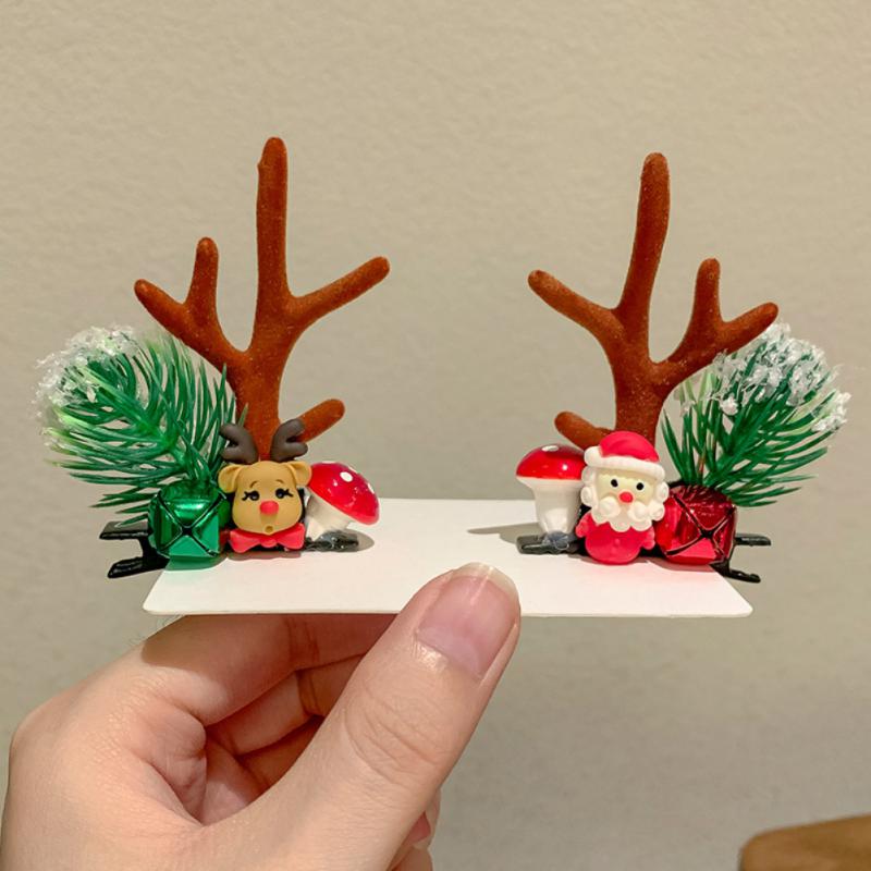 Pinza para el Pelo Colorida Orejas de Ciervo Navideñas Pinza para el Pelo Diadema Diadema de Moda para Niñas Tocado de Halloween Accesorios para el Cabello