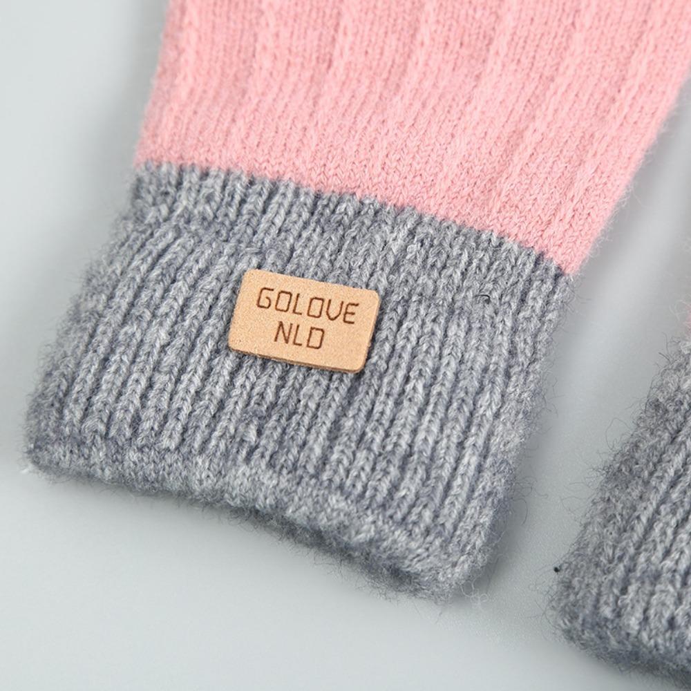 Cold Protection Winter Gloves Touchscreen Women Gloves Vintage Knitted Gloves  Outdoor Riding