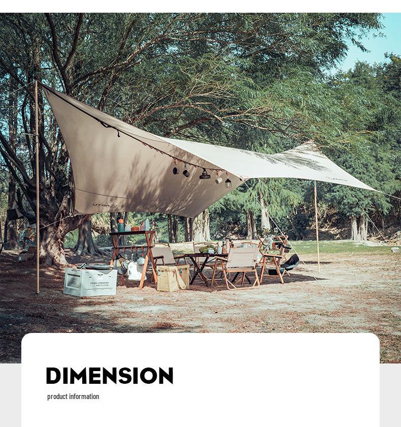 Portable 5.2m Outdoor Butterfly Canopy: Waterproof Oxford Cloth Gazebo and Sun Shade Tent for Camping.