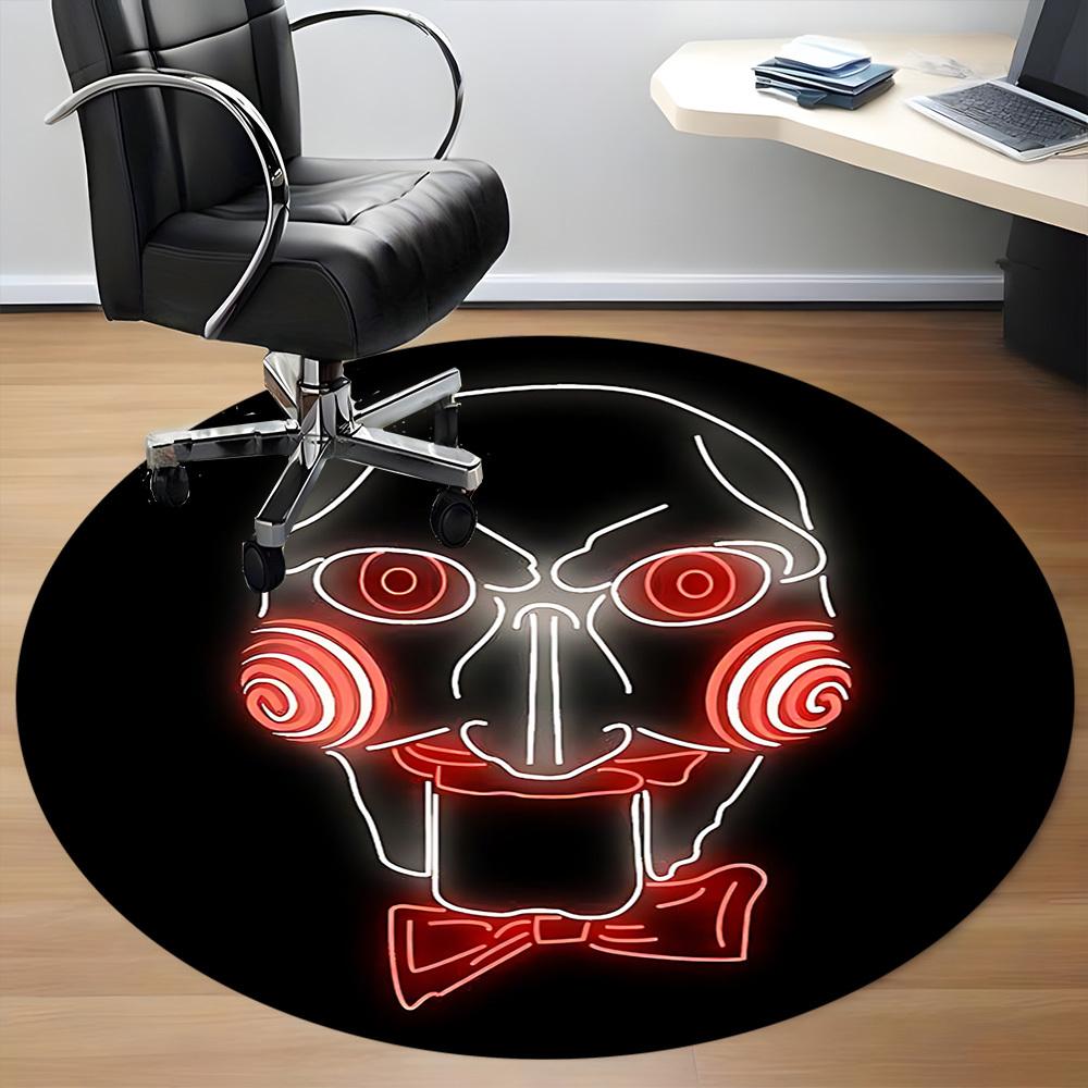 1 Stück Puzzle-Maske Büro Runder Teppich, Unter Bürostühlen Schlafzimmer Wohnzimmer Heimdekoration, Raumdeko, In Verschiedenen Größen Erhältlich