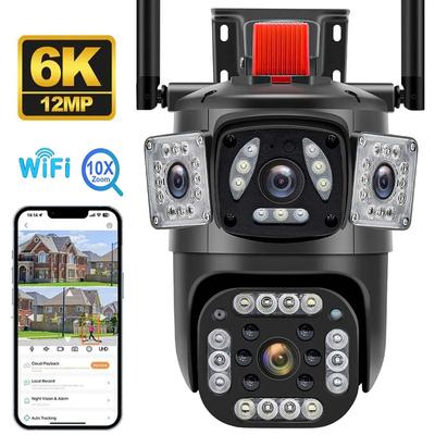 Neue 12MP 6K PTZ-IP-Kamera mit mehreren Objektiven und automatischer Verfolgung von drei Bildschirmen, KI-Personenerkennung, drahtlose Sicherheits-CCTV-Überwachungskameras