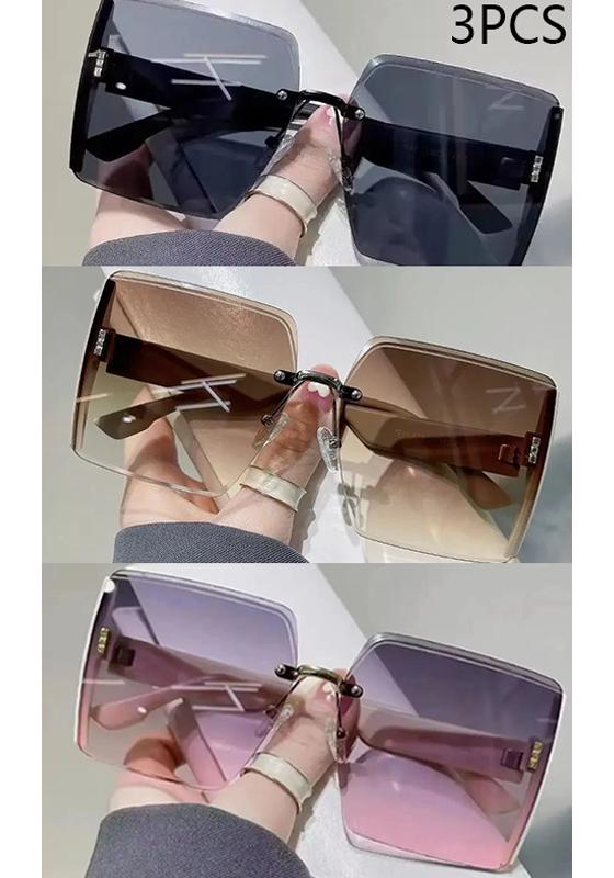Lunettes de soleil tendance dégradées sans monture pour femmes, haut de gamme
