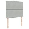 Enjoy Restful Nights with This Ottoman Bed with Mattresses and LED Lights In Light Grey 120 X 200 Cm Velvet