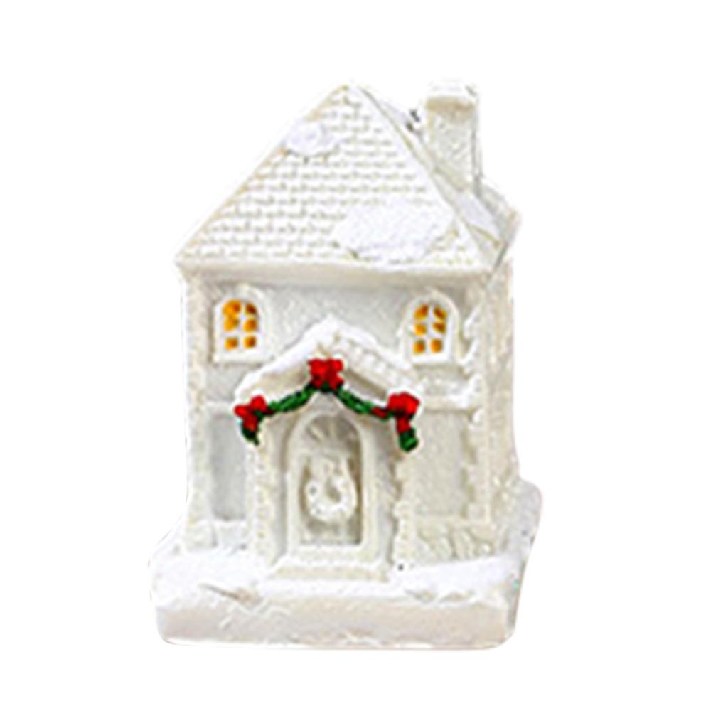 Christmas LED Light House Luminous Wooden Cabin Ornament Snow Scene Village Christmas Decoration For Home  New Year