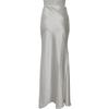 European & American Style Satin Long Skirt: Silky, High-Waist, Slim Fit, Summer Design for Elegant Wear.