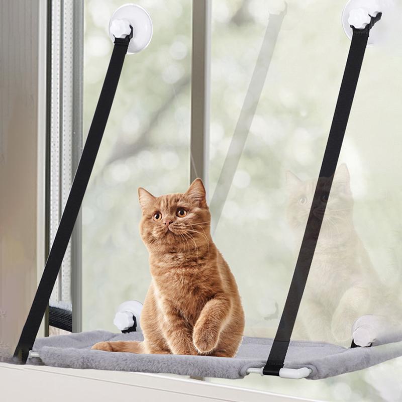 Hanging Double-layer Velvet Cat Suspension Bed Winter Warm Nest Window Suction Cup Suspension Pet Supplies 20kg Cat Accessories