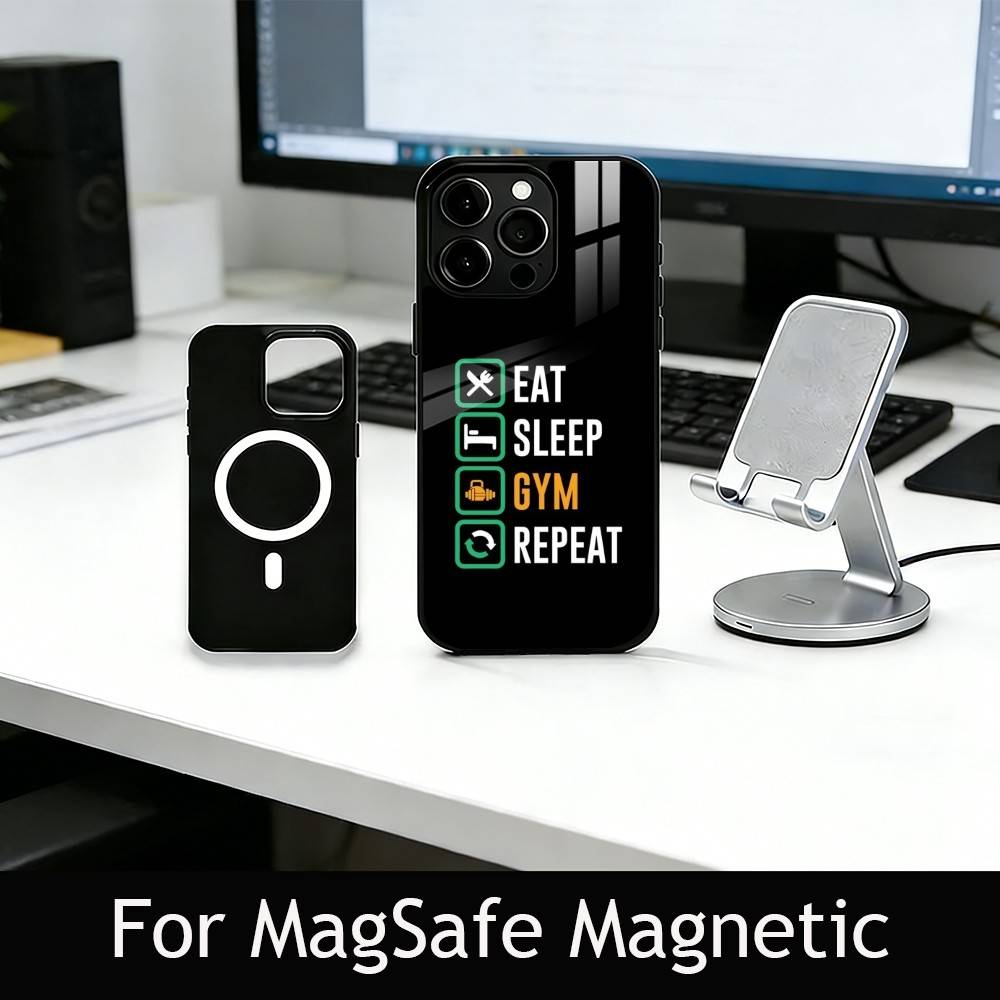 Gym Moode On Phone Case For iPhone17,16,15,14,13,12,11 Plus,Pro Magnetic For Magsafe Wireless Charging