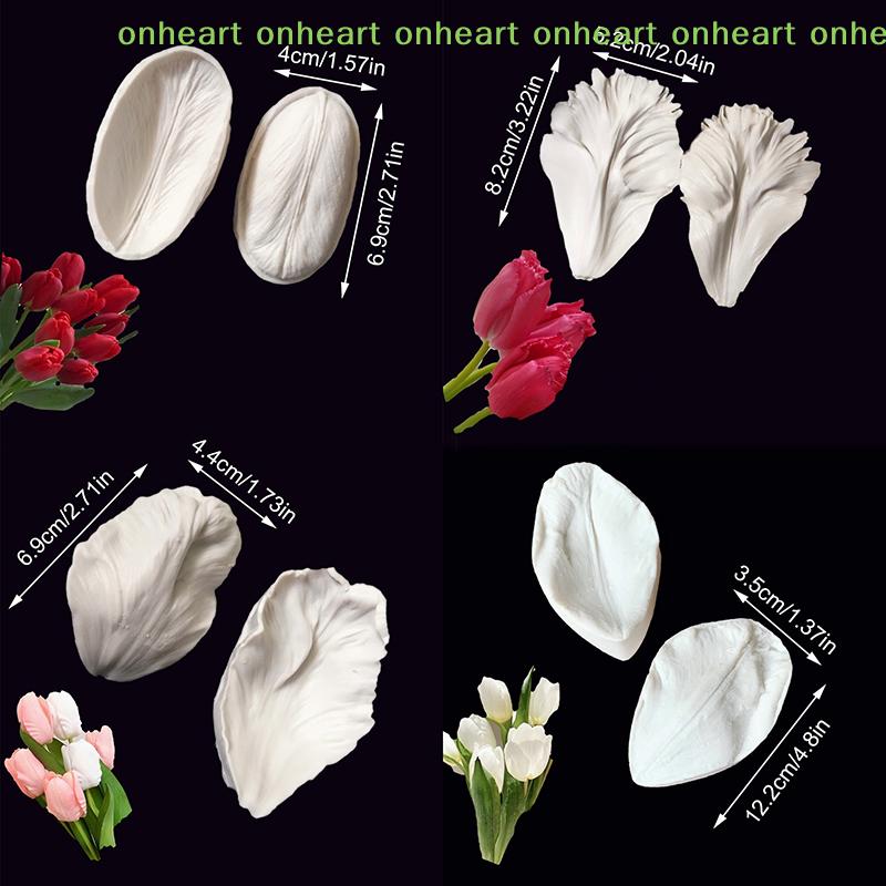 [C]2Pcs Tulip Petal Silicone Mold Cake Decorating Tools Veiner Mold Gumpaste Mold, Sugarcraft, Resin Clay Moulds