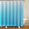 1 Set Shower Curtain with 12 Hanging Rings Contrast Gradient Color Thickened Waterproof Punch-free