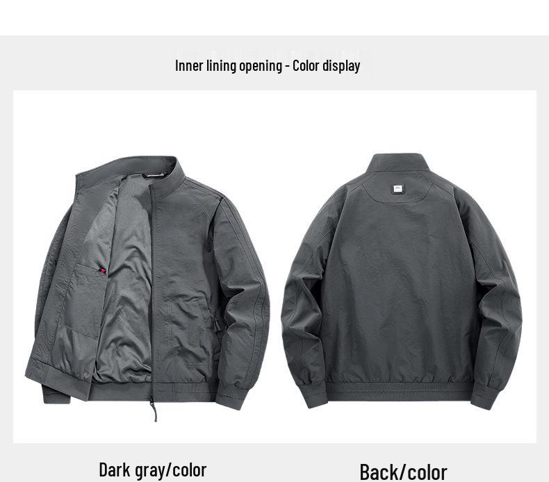 Men's Cross-Border Business Casual Windproof Stand-Up Collar Loose Jacket for Spring and Autumn