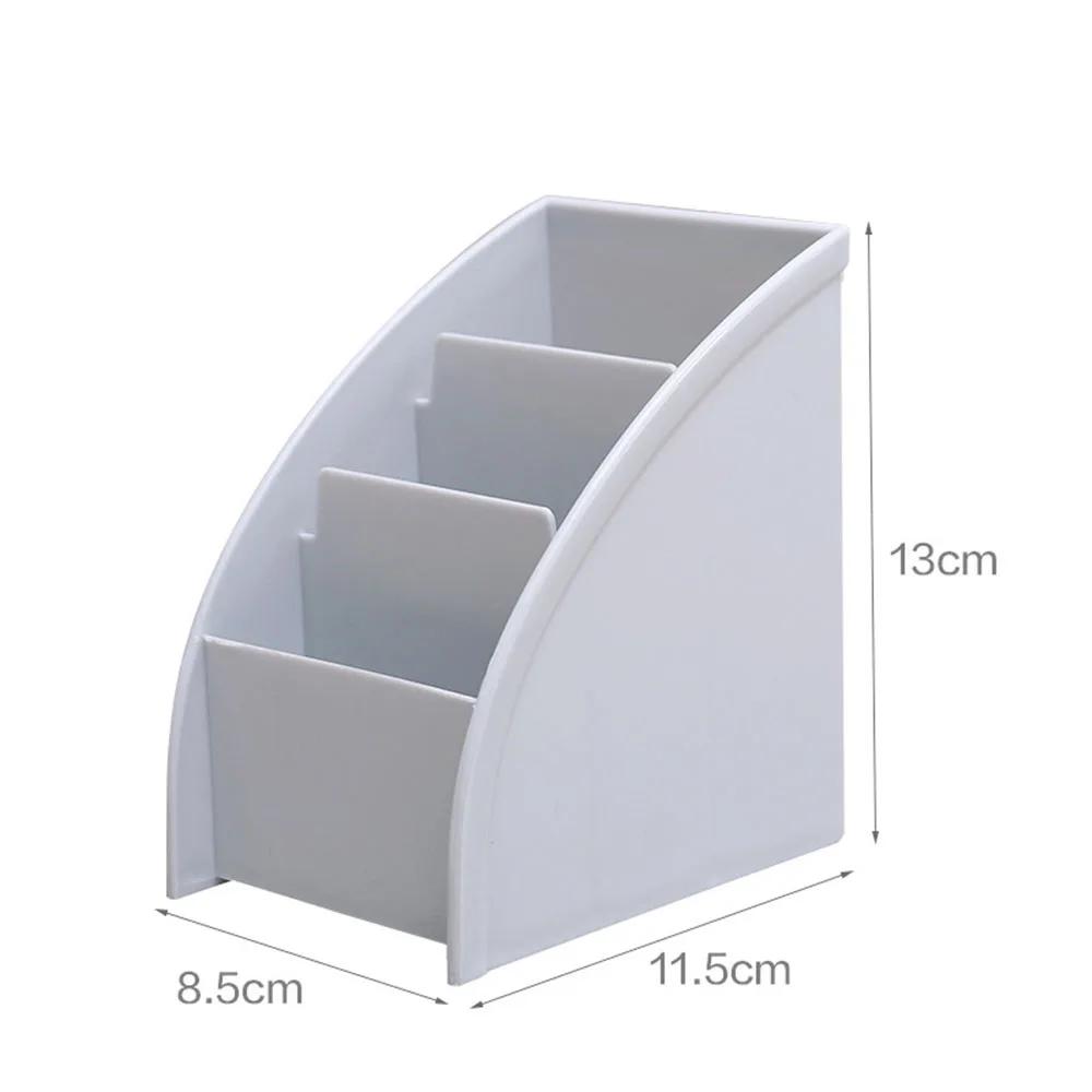 

Plastic Desktop Organizer Makeup Office Storage Containers System TV Remote Control Holder Tea Table Tidy 3 Grid Wholesale сірий