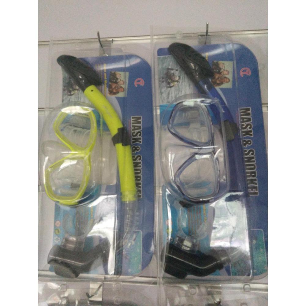 

Diving goggles set + bubble shell One Size жёлтый