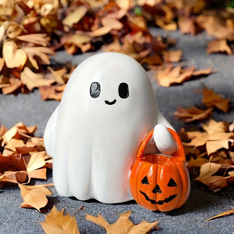 Cute Ghost Desktop Ornament Resin Crafts Halloween Ghost Ornament Creative Home Atmosphere Decoration Festival Decoration Props
