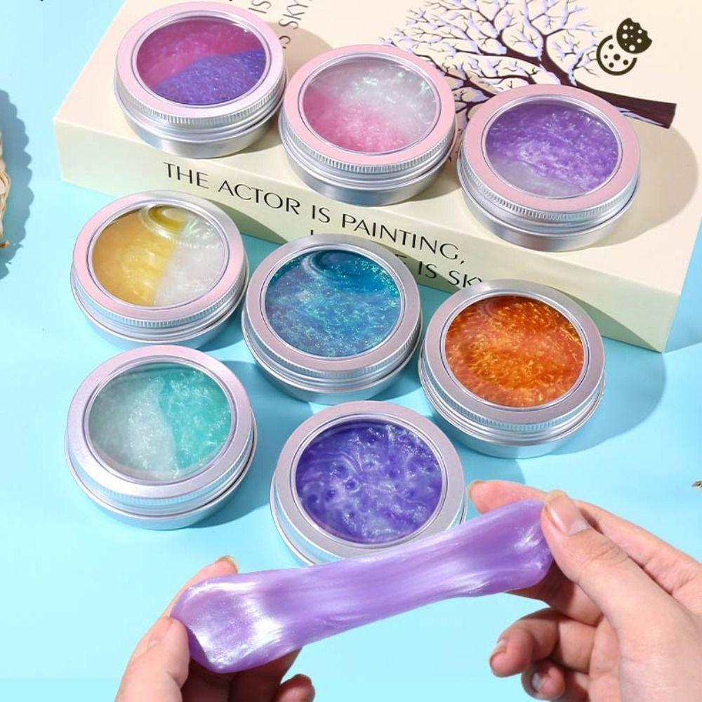 Colorful Non-newtonian Liquid Clay Toys Transparent Crystal Bouncy Slime Toy  Kid Safe