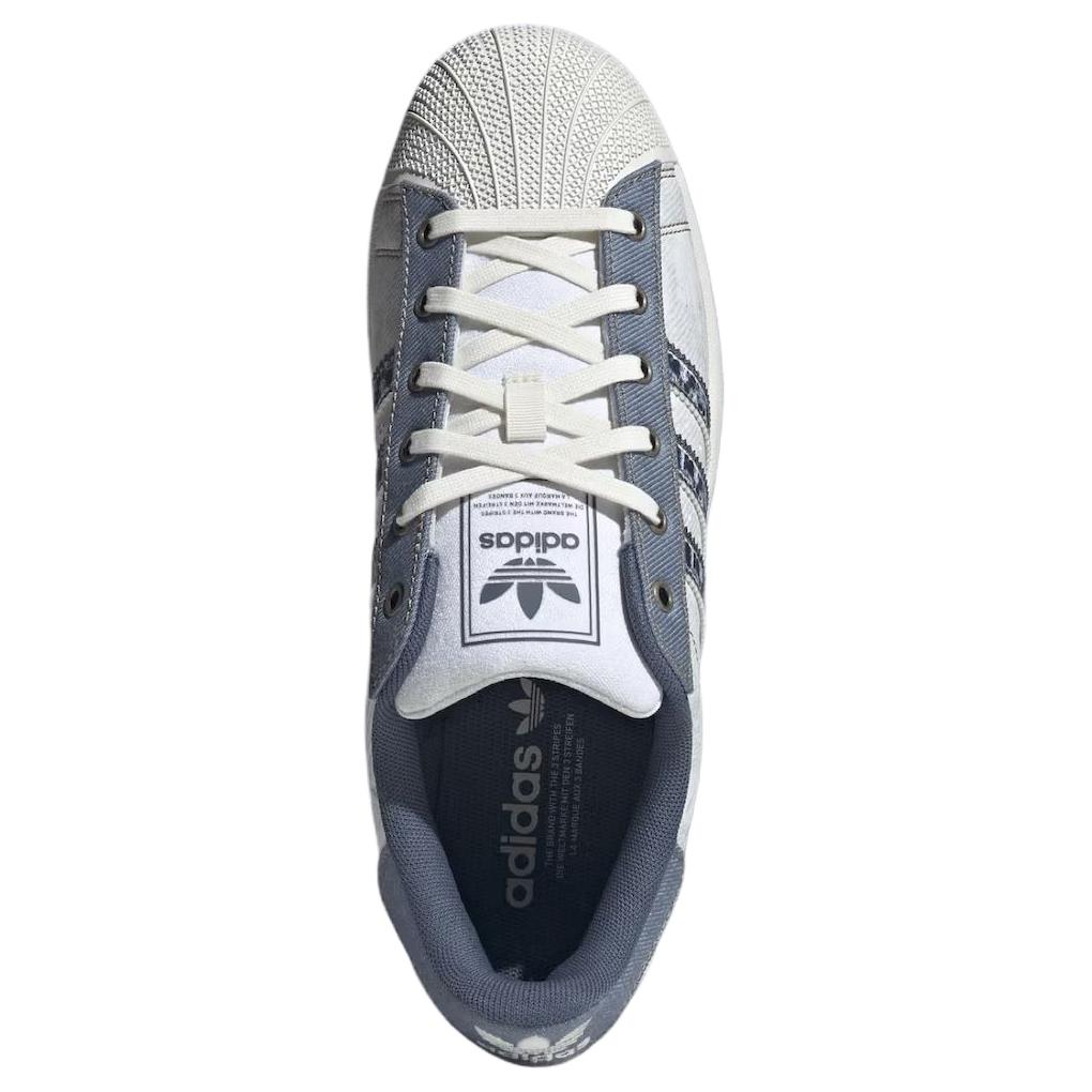Adidas Originals Superstar 2 Versatile Comfortable Low-Top Skate Shoes Unisex Sneakers White Blue JS2488