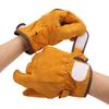 Heat Resistant Gloves Calf Leather Polyester Hand   BBQ Grill Oven Mitts Short Type