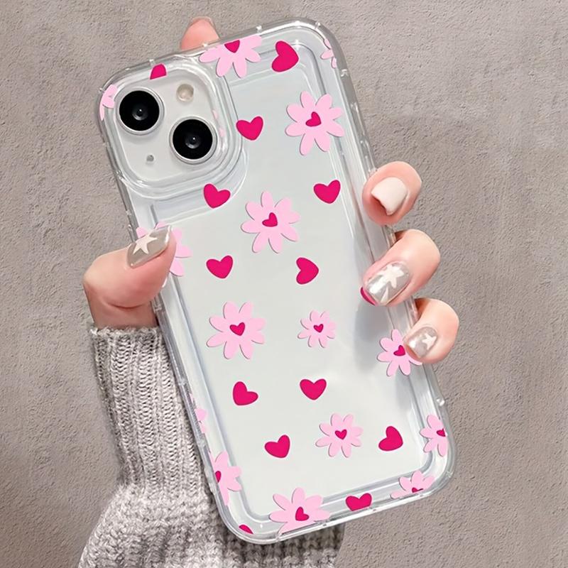 Shockproof Soft Clear Phone Case For Xiaomi Poco F5 X6 X3 Pro Mi 11 Lite 5G 14 13T 13 12T 12 Pro Love Heart Flower Cover