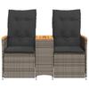 Vidaxl Rozkładana Sofa Ogrodowa Ze Stolikiem, 2-Os., Szara, Rattan Pe