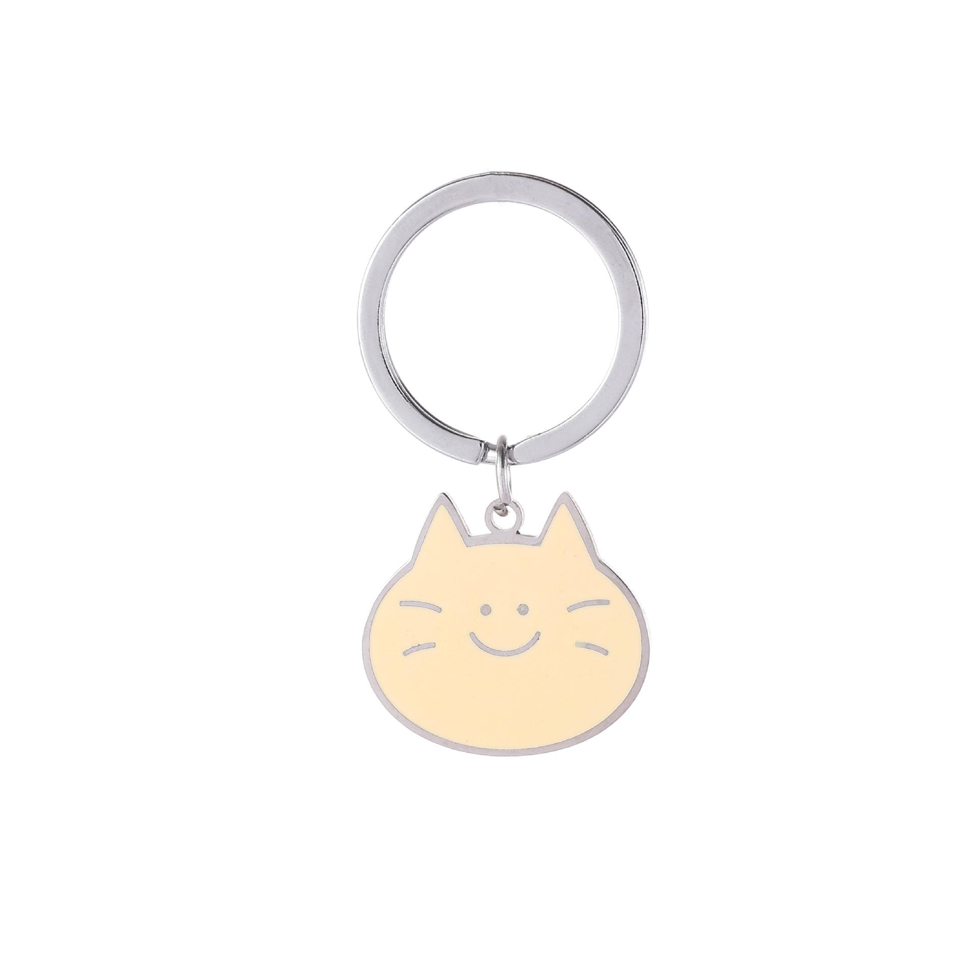 

Cartoon Rabbit Bear Cat Stainless Steel Keychain Colorful Enamel Design Fashion High Value Bag Pendant