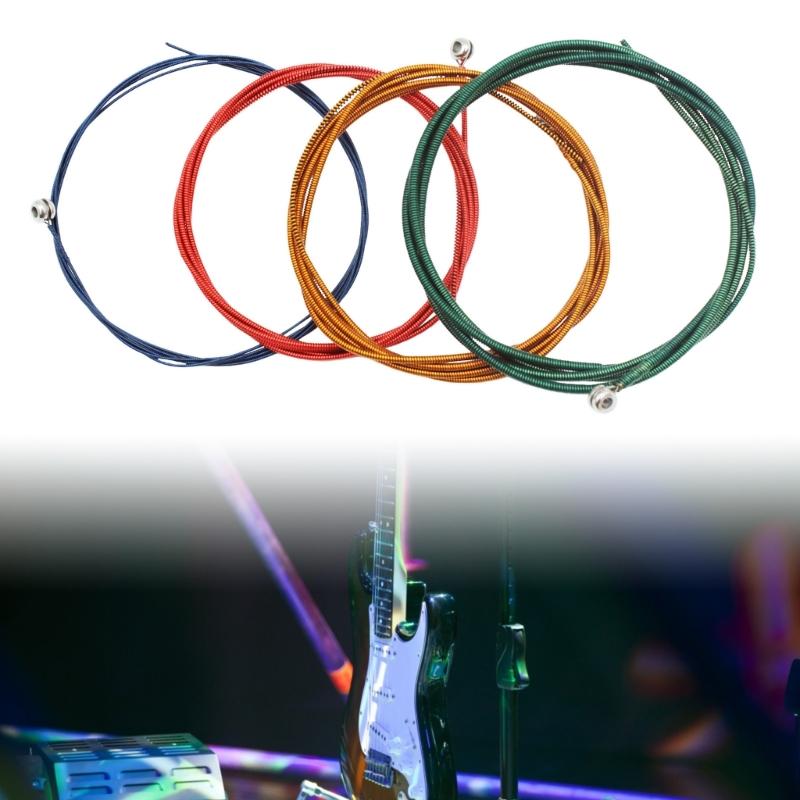 Bass Strings, 4 String Bass Strings Electric Bass Strings Quality 1.14mm-2.67mm Colorful Head Electric Bass String Sets
