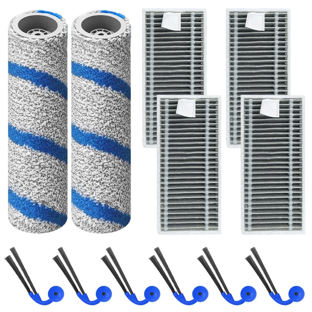 

Main Side Brush Filter Rolling Mop Kit For Deebot X11 OmniCyclone/X11 Pro Includes 2 Mopping Rollers 2 Filters 6 Side Brushes