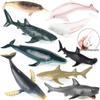 Soft Rubber Marine Animal Models: Great White Shark, Megalodon, Beluga, Blue Whale, Whale Shark, Dolphin Toys for Kids