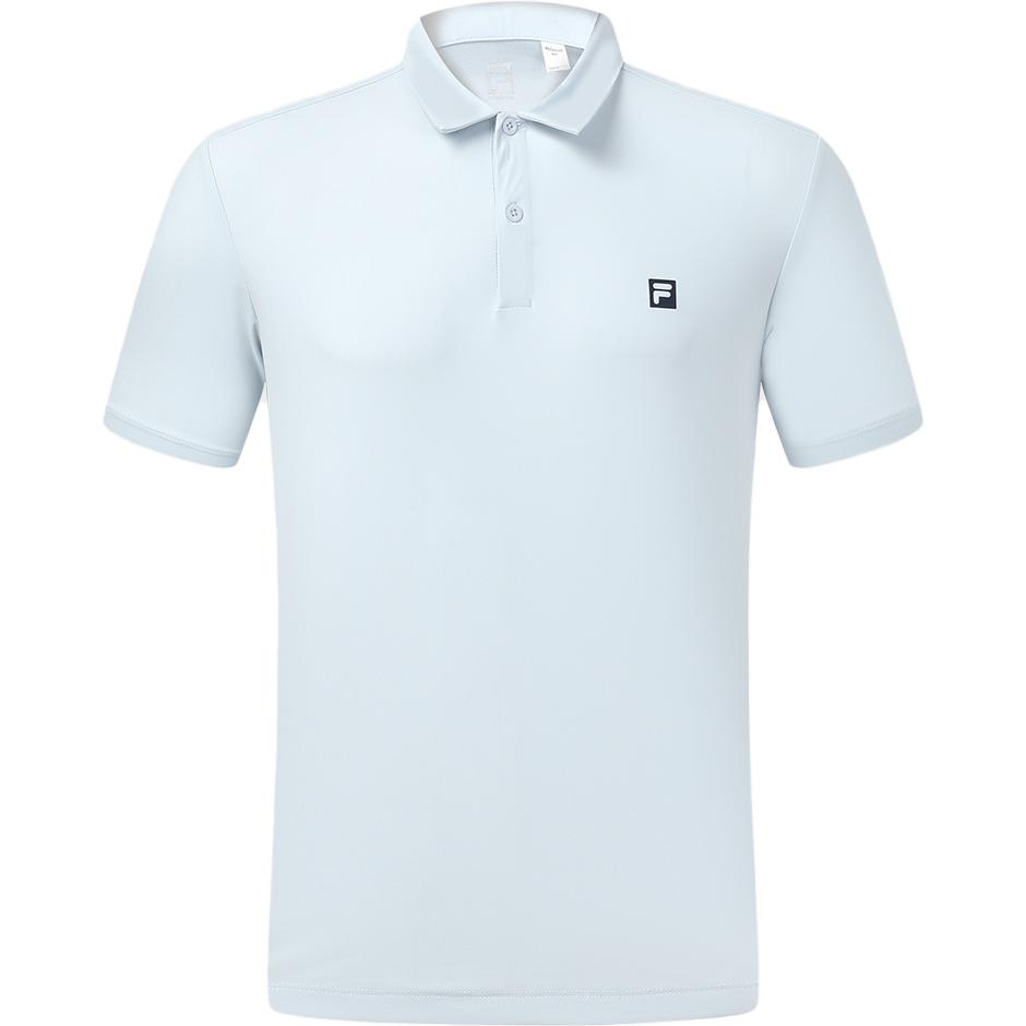 FILA Knitted Short Sleeve Polo Shirt 2023 Autumn New Simple Sports Collar Top Men tops Morning-Gray-Blue A11M331108F-LB