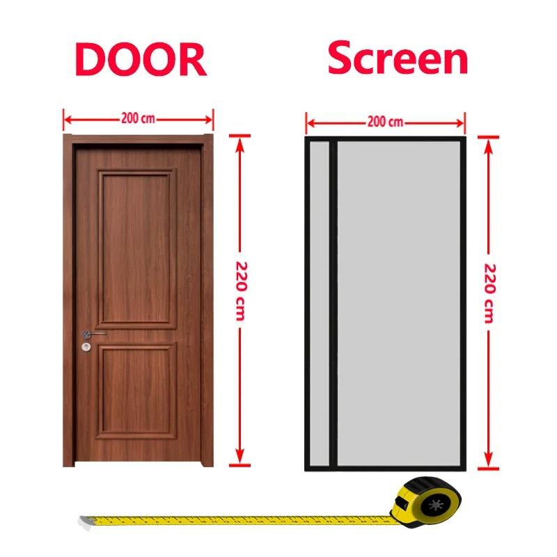 Black Magnetic Door Screen Window Mosquito Net Side Opening Custom Size Curtain Insect Mesh and Mosquito Proof Invisible Net