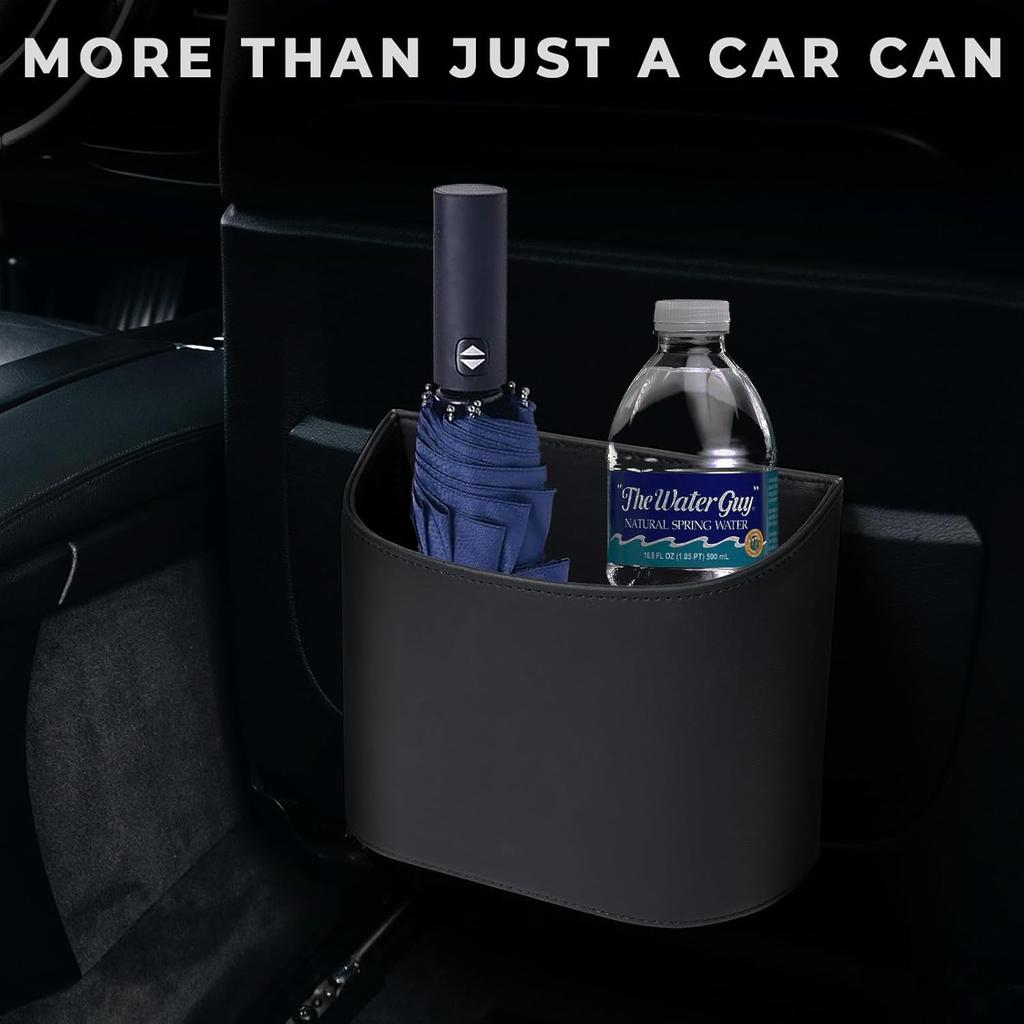 Car Trash Can - Mini Leakproof Car Trash Bin, Artificial Leather Garbage Organizer For Any Cars,Sedans,SUVs & Trucks,Easy-To-Tall Automotive Garbage