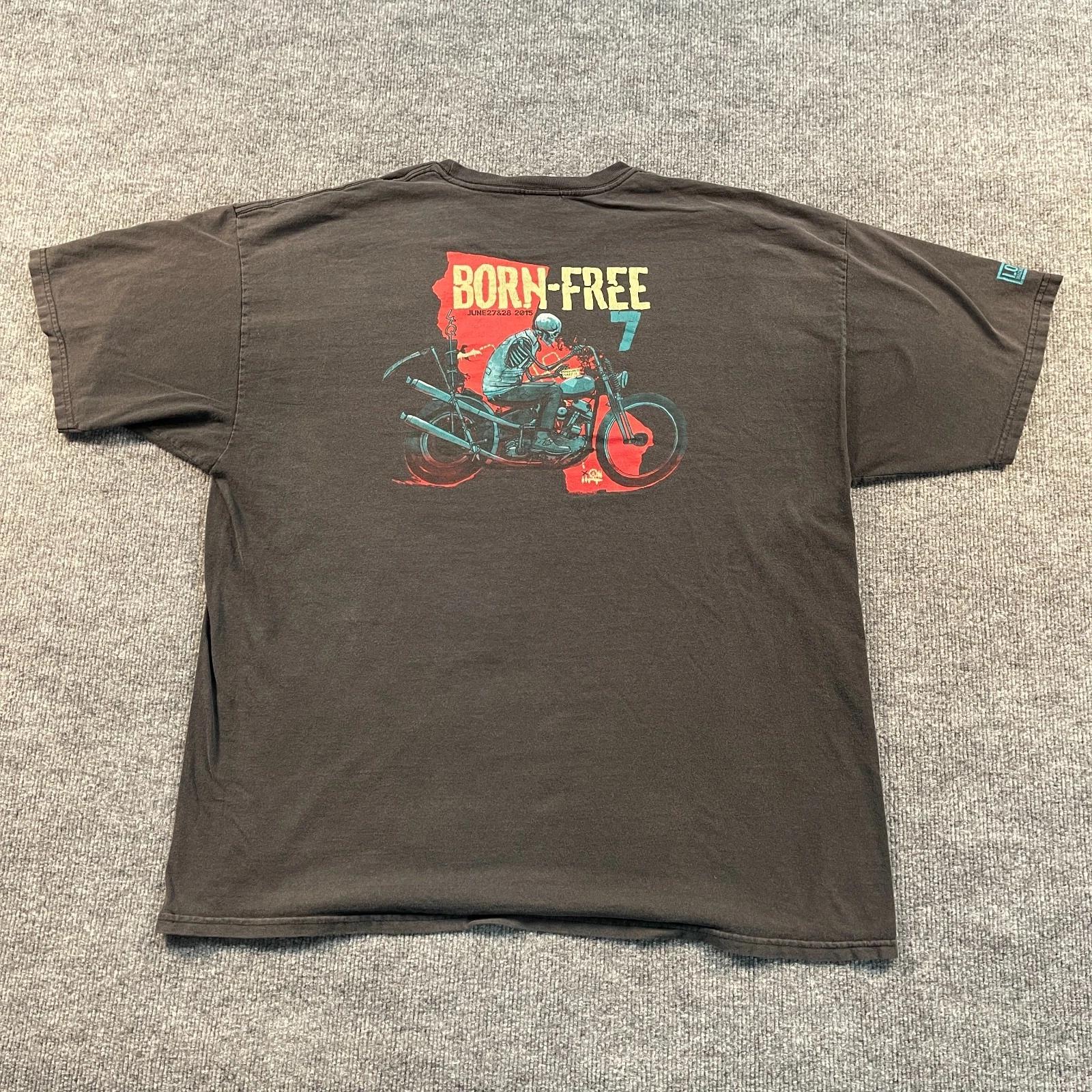 

Loser-Machine Born-Free Motorcycle Skeleton Biker Shirt 2XL 24x29 Black 2XL